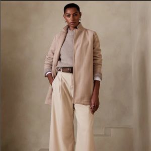 Knit Brushed Long Blazer
Color:		Camel Heather
Price:		$65.49 (original)